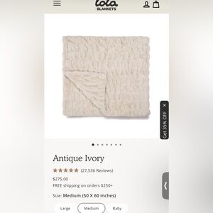 The Lola Blanket in Antique Ivory